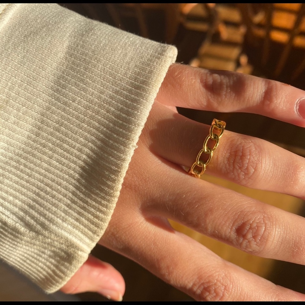 24k Gold Plated Adjustable Chain Ring